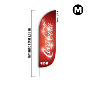 Windbanner M Tecido Dupla Face 235 cm  Sem Revestimento Costura 